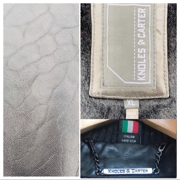 Knoles & Carter Jacket Black Leather Bomber Hoodie - Picture 4 of 16